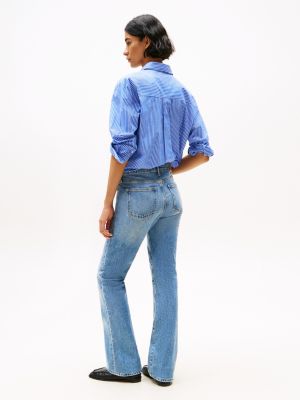 blue mid rise bootcut jeans for women tommy hilfiger