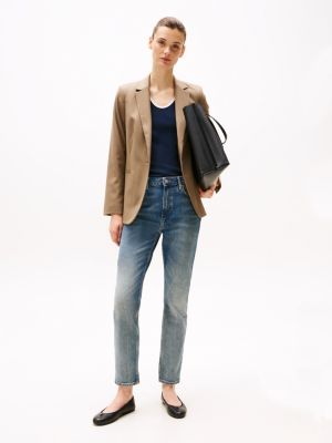 blue high rise slim jeans voor dames - tommy hilfiger