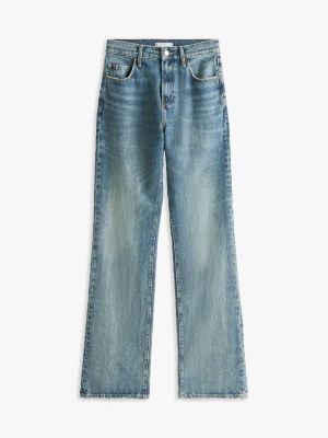 jeans relaxed fit a campana e vita alta blu da donne tommy hilfiger