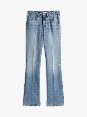 blau bootcut jeans mit mid waist und fade-effekt für damen - tommy hilfiger