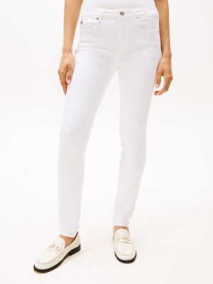 jean como skinny taille mi-haute blanc pour femmes tommy hilfiger