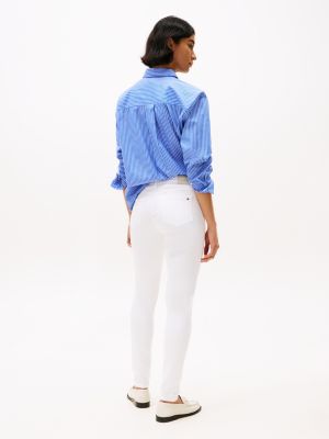 jean como skinny taille mi-haute blanc pour femmes tommy hilfiger