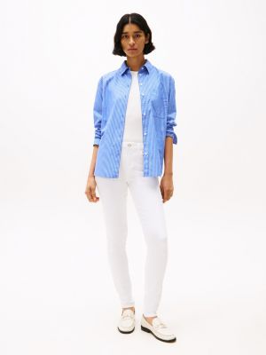 jean como skinny taille mi-haute blanc pour femmes tommy hilfiger