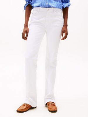 white white mid rise bootcut jeans for women tommy hilfiger