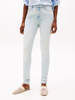 jean como skinny taille mi-haute bleu pour femmes tommy hilfiger