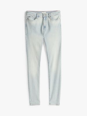 jean como skinny taille mi-haute bleu pour femmes tommy hilfiger