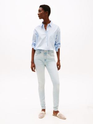 jean como skinny taille mi-haute blue pour femmes tommy hilfiger