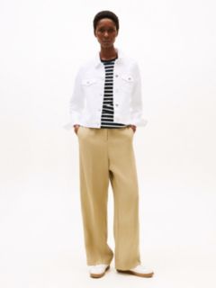 Slim White Denim Trucker Jacket — White 3