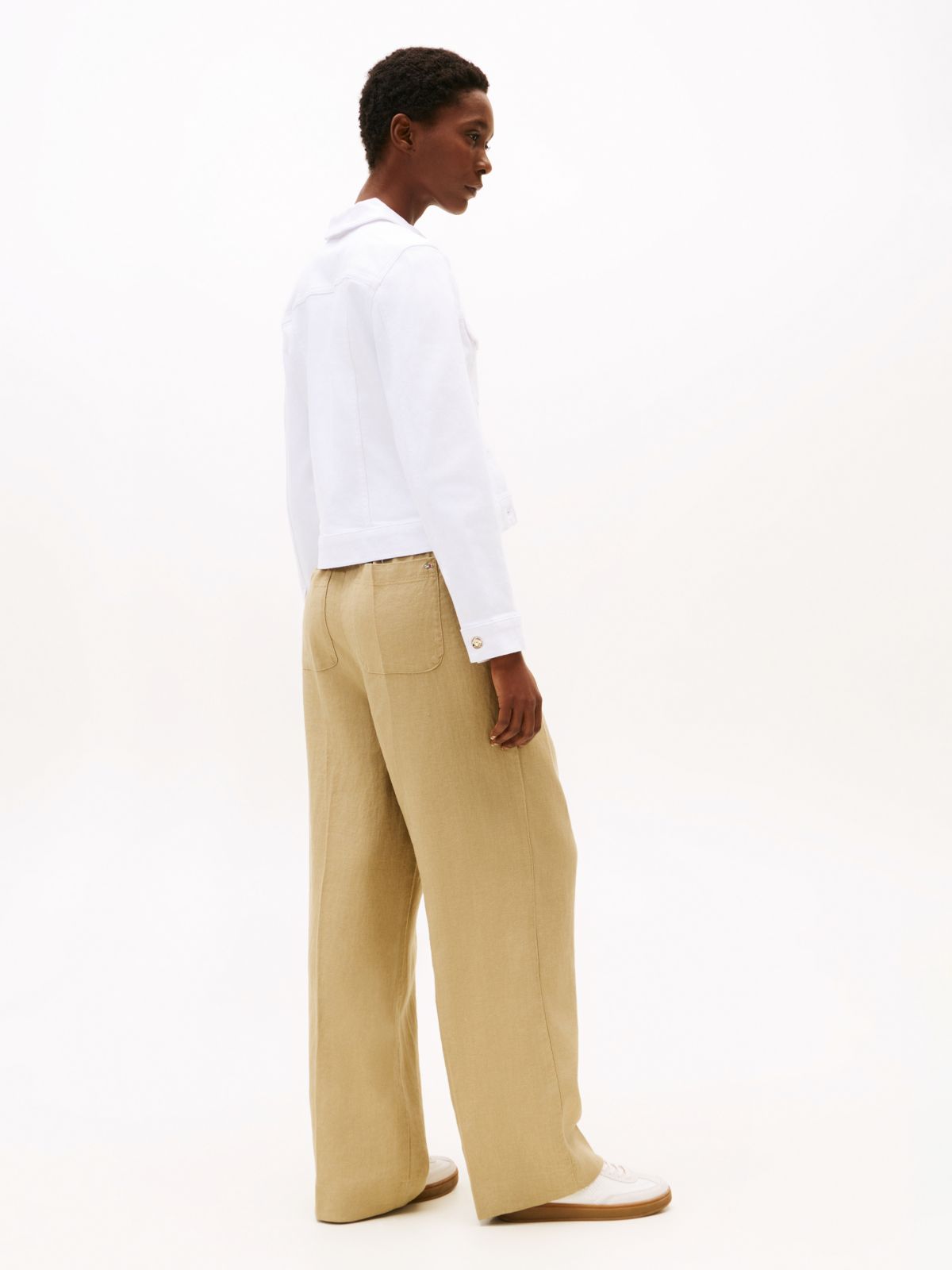 Slim White Denim Trucker Jacket — White