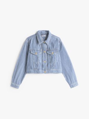 multi logo oversized denim jacket for women tommy hilfiger