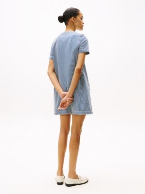 multi short sleeve denim mini dress for women tommy hilfiger