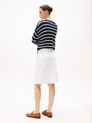 falda midi blanca blanco de mujeres tommy hilfiger