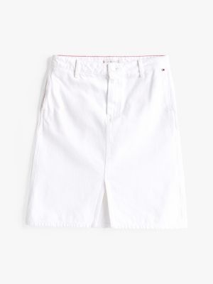 jupe midi blanche en denim blanc pour femmes tommy hilfiger