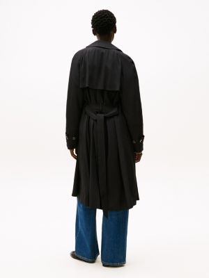 black double breasted belted trench coat for women tommy hilfiger