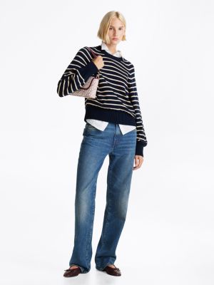 meerdere kleuren relaxed fit trui met raglanmouw voor dames - tommy hilfiger