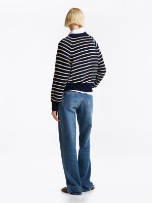 multi raglan sleeve relaxed jumper for women tommy hilfiger