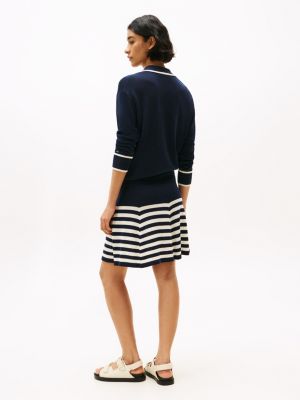 multi flared mini skirt with silk for women tommy hilfiger