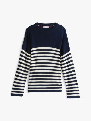 pull décontracté col ras-du-cou avec soie plusieurs couleurs pour femmes tommy hilfiger