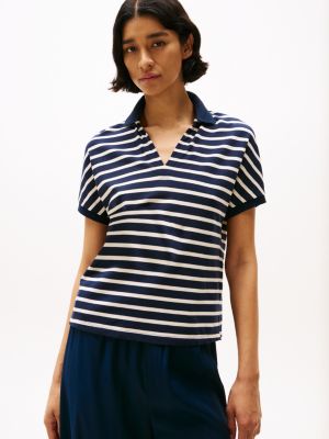 multi relaxed fit polo voor dames - tommy hilfiger