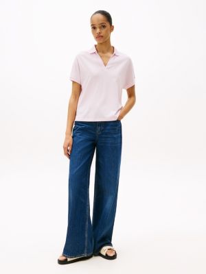 polo relaxed fit rosa da donne tommy hilfiger