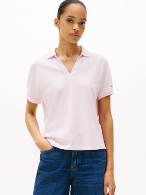 polo décontracté rose pour femmes tommy hilfiger