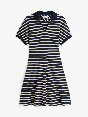 multi polo-minikleid mit fit-and-flare-silhouette für damen - tommy hilfiger