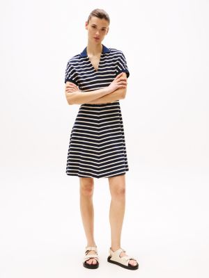 multi polo-minikleid mit fit-and-flare-silhouette für damen - tommy hilfiger