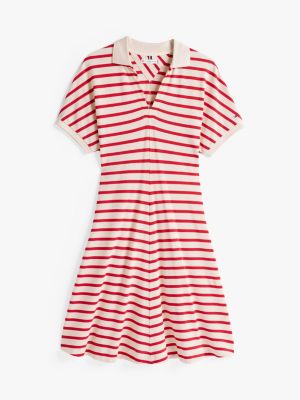 multi polo-minikleid mit fit-and-flare-silhouette für damen - tommy hilfiger