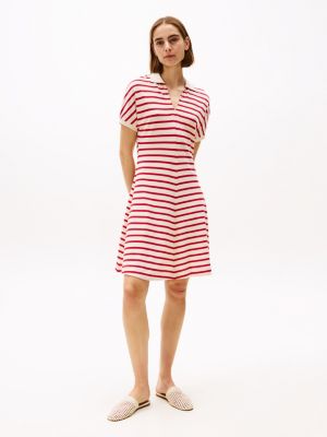 meerdere kleuren fit and flare mini-polojurk voor dames - tommy hilfiger