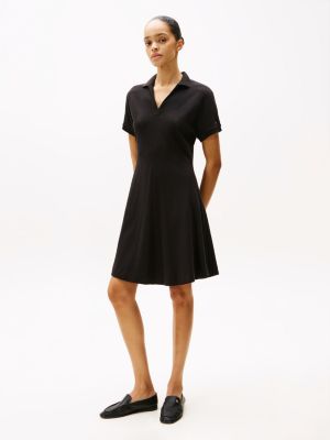 blue fit and flare mini polo dress for women tommy hilfiger