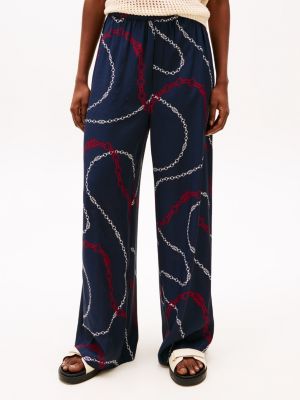 pantaloni larghi senza chiusura multicolore da donne tommy hilfiger