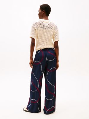 multi loose pull-on trousers for women tommy hilfiger