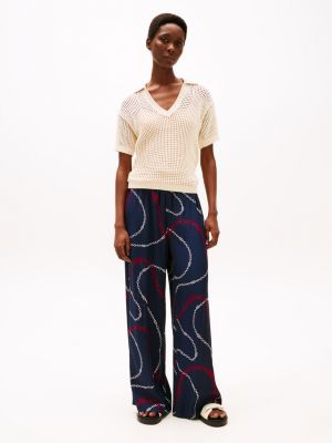 pantalon ample à enfiler multi pour femmes tommy hilfiger