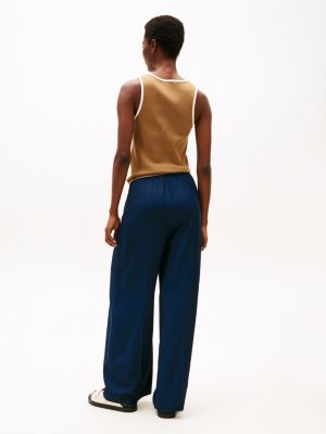 blue loose pull-on trousers for women tommy hilfiger