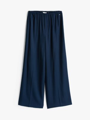 blue loose pull-on trousers for women tommy hilfiger