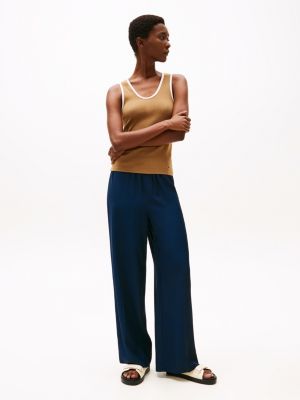 blue loose pull-on trousers for women tommy hilfiger