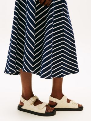 vestito midi a campana multicolore da donne tommy hilfiger
