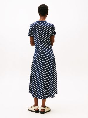vestito midi a campana multicolore da donne tommy hilfiger