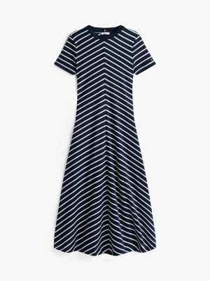 vestito midi a campana multicolore da donne tommy hilfiger