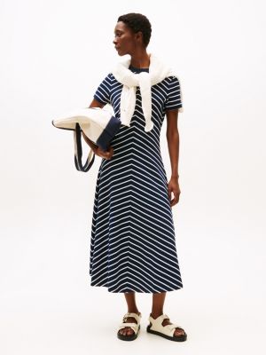 multi fit-and-flare-midikleid für damen - tommy hilfiger
