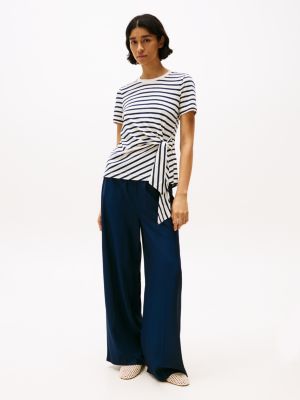 multi side knot crew neck t-shirt for women tommy hilfiger