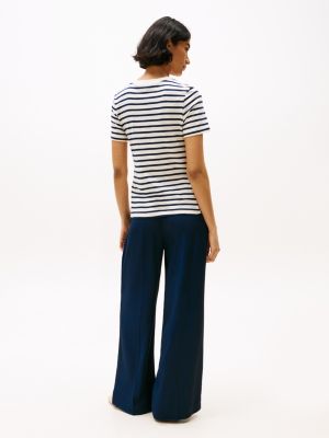 multi side knot crew neck t-shirt for women tommy hilfiger