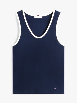 multi contrast slim tank top for women tommy hilfiger