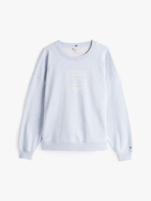 blue hilfiger flag crew neck jumper for women tommy hilfiger