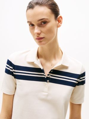 meerdere kleuren gestreept slim fit poloshirt voor dames - tommy hilfiger