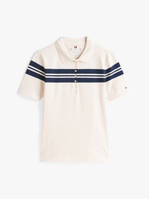 multi stripe slim fit polo shirt for women tommy hilfiger