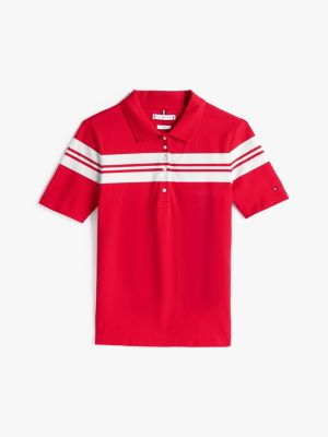 polo ajusté à rayures plusieurs couleurs pour femmes tommy hilfiger