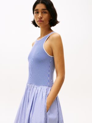blue broderie anglaise maxi dress for women tommy hilfiger