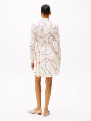 robe portefeuille courte à motif plusieurs couleurs pour femmes tommy hilfiger