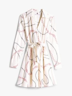 robe portefeuille courte à motif plusieurs couleurs pour femmes tommy hilfiger